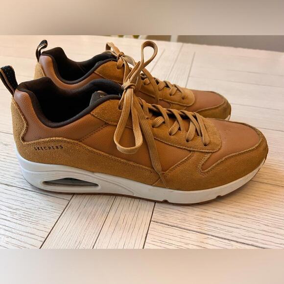 Skechers men’s Uno Stacre Sneakers, classic fit, air-cooled memory foam, size 12 - Picture 1 of 9